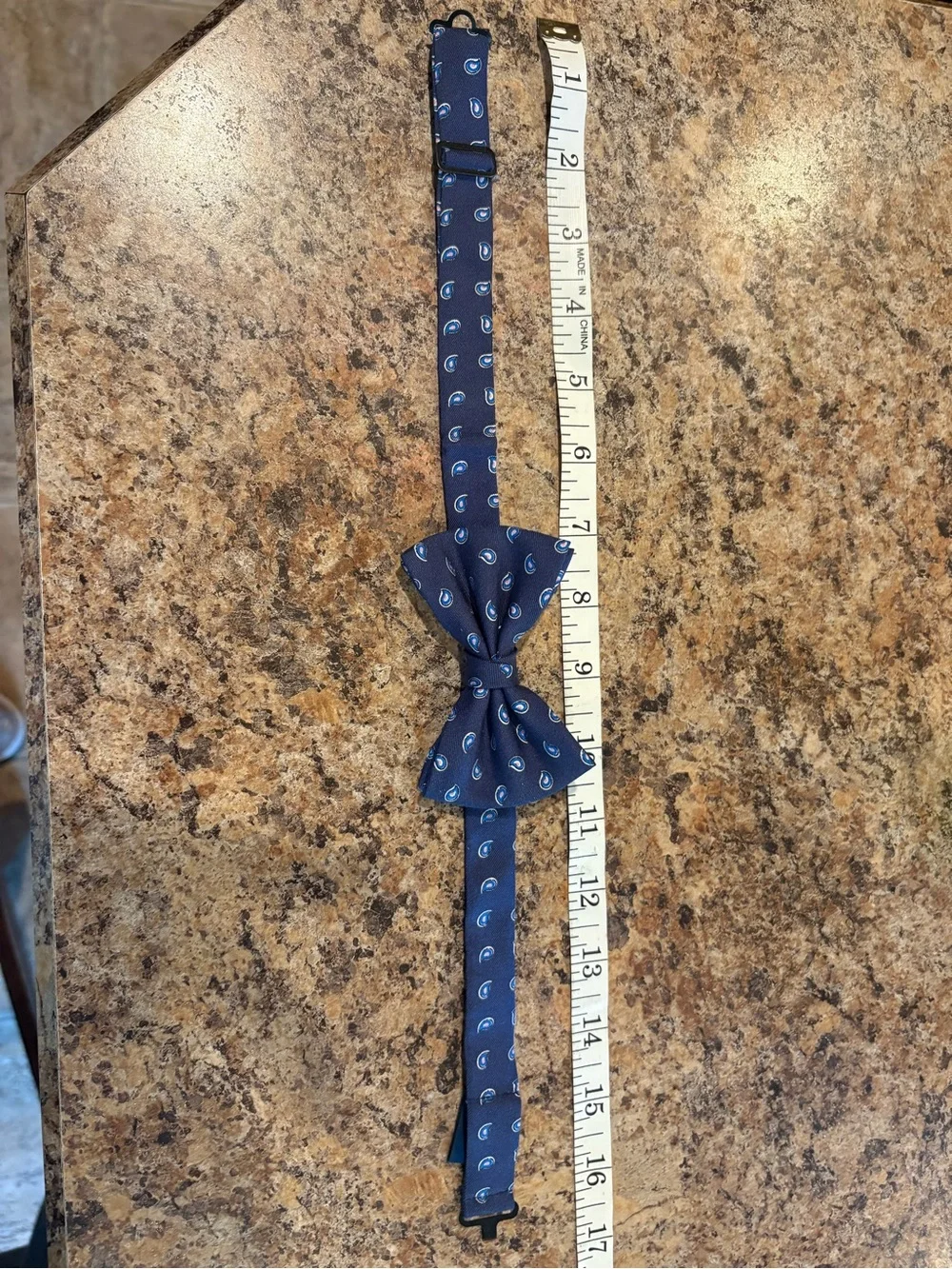 Ralph Lauren Children’s Navy Bow Tie with Light Blue Paisley